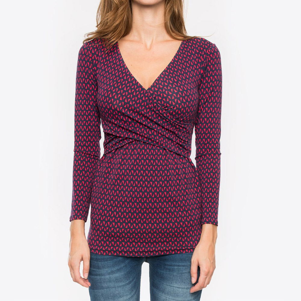 NEW Patterned Long Sleeve Nursing T-Shirt – Printed Maternity Top