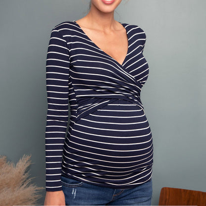 NEW Patterned Long Sleeve Nursing T-Shirt – Printed Maternity Top